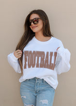 Load image into Gallery viewer, FOOTBALL Brown Puff Varsity Crewneck
