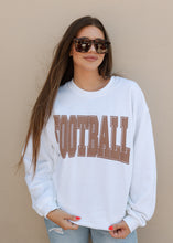 Load image into Gallery viewer, FOOTBALL Brown Puff Varsity Crewneck
