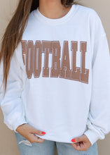 Load image into Gallery viewer, FOOTBALL Brown Puff Varsity Crewneck
