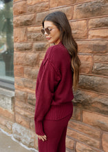 Load image into Gallery viewer, Cabin Fever Burgundy Cardigan &amp; Jogger Set
