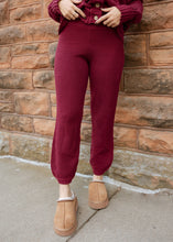 Load image into Gallery viewer, Cabin Fever Burgundy Cardigan &amp; Jogger Set
