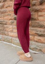 Load image into Gallery viewer, Cabin Fever Burgundy Cardigan &amp; Jogger Set
