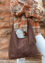 Load image into Gallery viewer, Uptown Chic Simple Faux Suede Tote - Coffee
