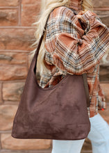 Load image into Gallery viewer, Uptown Chic Simple Faux Suede Tote - Coffee
