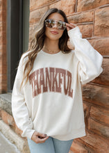 Load image into Gallery viewer, &quot;Thankful&quot; Beige Corded Crew
