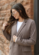 Load image into Gallery viewer, Brown Check Plaid Trench Coat
