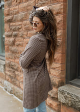 Load image into Gallery viewer, Brown Check Plaid Trench Coat
