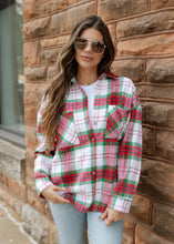 Load image into Gallery viewer, Festive Flair Red &amp; Green Plaid Shacket
