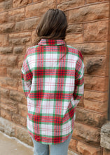 Load image into Gallery viewer, Festive Flair Red &amp; Green Plaid Shacket
