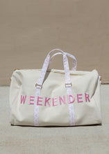 Load image into Gallery viewer, Pink Floral Canvas Weekender Duffel
