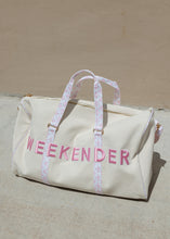 Load image into Gallery viewer, Pink Floral Canvas Weekender Duffel
