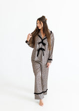 Load image into Gallery viewer, Feeling Fabulous Leopard Satin Pajama Set
