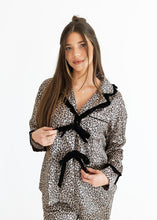 Load image into Gallery viewer, Feeling Fabulous Leopard Satin Pajama Set
