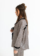 Load image into Gallery viewer, Feeling Fabulous Leopard Satin Pajama Set
