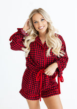 Load image into Gallery viewer, Sweet Dreams Red &amp; Black Gingham Pajama Set
