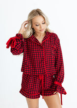 Load image into Gallery viewer, Sweet Dreams Red &amp; Black Gingham Pajama Set
