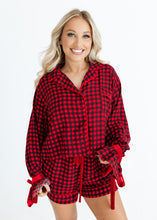 Load image into Gallery viewer, Sweet Dreams Red &amp; Black Gingham Pajama Set
