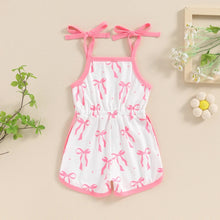 Load image into Gallery viewer, RTS: The Bow Pink and White Romper
