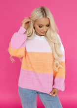 Load image into Gallery viewer, Got Me Pink Colorblock Sweater
