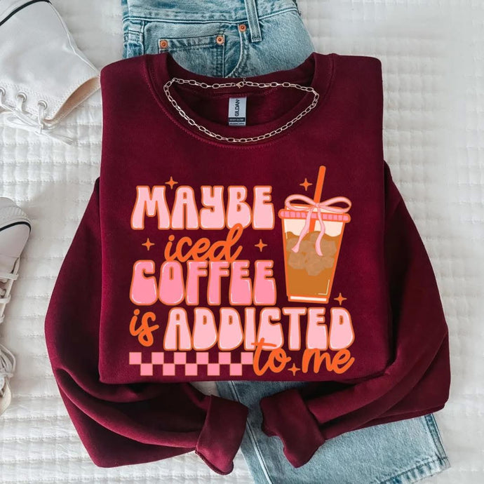 Iced Coffee Maroon Sweatshirt