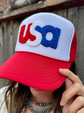 Load image into Gallery viewer, USA Chenille Foam Trucker Cap
