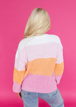 Load image into Gallery viewer, Got Me Pink Colorblock Sweater
