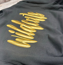 Load image into Gallery viewer, WILDCATS Metallic Gold Puff Black Sweatshirt
