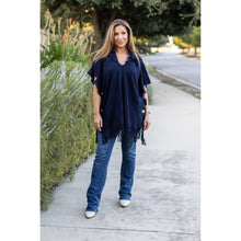 Load image into Gallery viewer, *Ready to Ship | The Alyssa Navy Solid One Size Poncho
