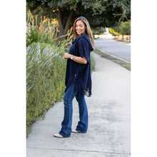 Load image into Gallery viewer, *Ready to Ship | The Alyssa Navy Solid One Size Poncho
