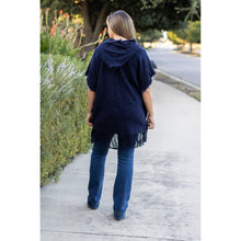 Load image into Gallery viewer, *Ready to Ship | The Alyssa Navy Solid One Size Poncho
