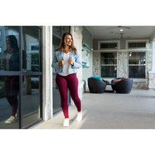 Load image into Gallery viewer, PreOrder | Maroon Full Length Leggings with Pocket  - Luxe Leggings by Julia Rose®
