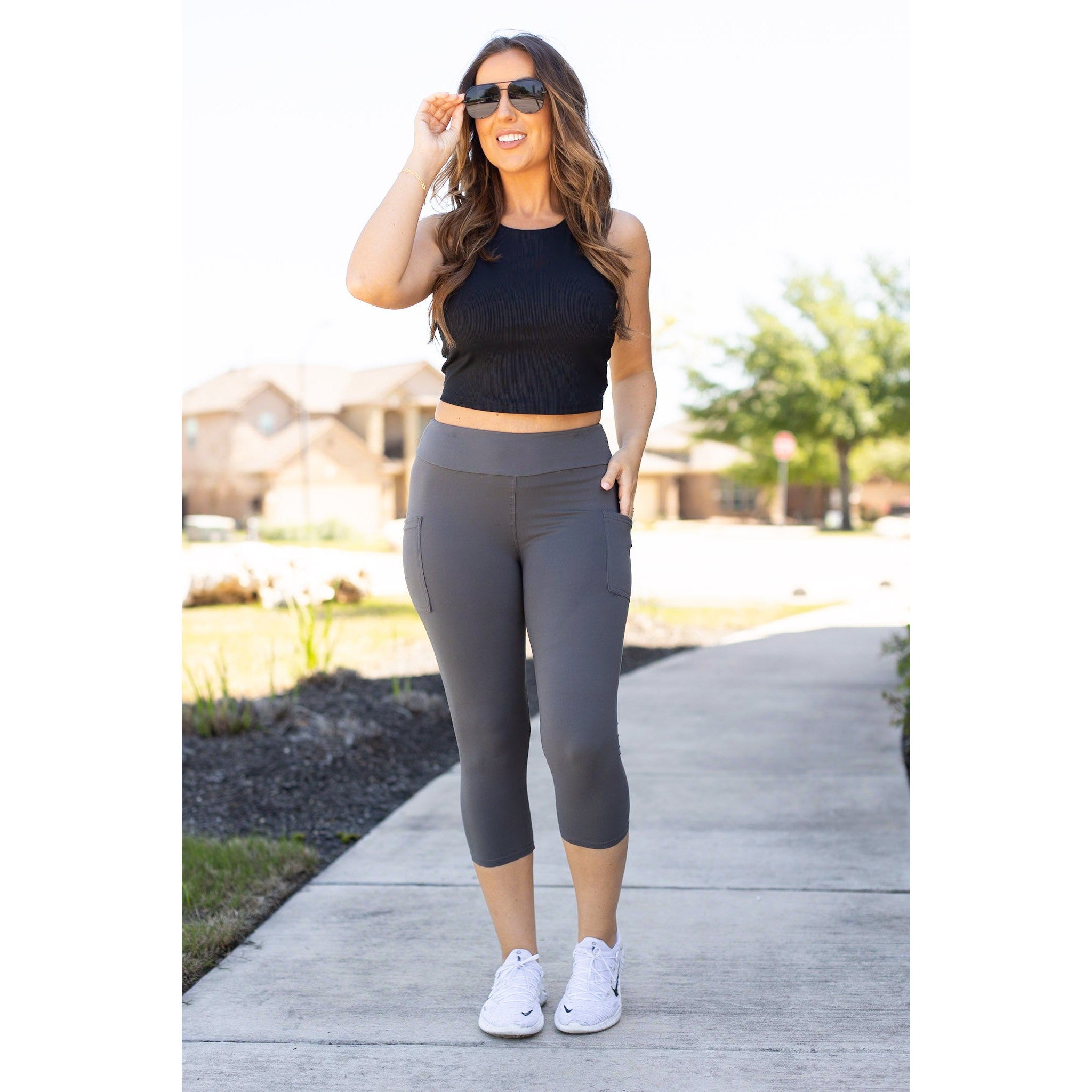 Ready to Ship | Charcoal CAPRI with POCKETS - Luxe Leggings by Julia Rose®