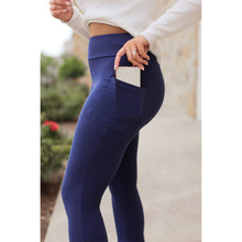 Load image into Gallery viewer, Ready to Ship  | Navy FLARE Leggings with Pocket*
