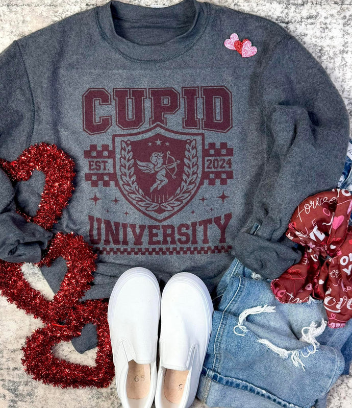 Cupid University Inside Out Dark Heather Grey Sweatshirt