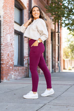 Load image into Gallery viewer, PreOrder | Maroon Full Length Leggings with Pocket  - Luxe Leggings by Julia Rose®
