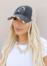 Load image into Gallery viewer, Leopard Print Football Distressed Trucker Cap
