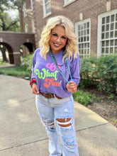 Load image into Gallery viewer, Oh What Fun Glitter Purple Long Sleeve Tee
