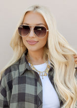 Load image into Gallery viewer, Untangled Emily Tangle Free Brown Aviator Sunglasses
