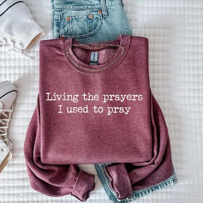 Living Prayer Heather Maroon Sweatshirt