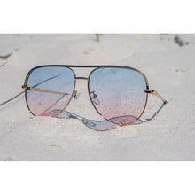 Load image into Gallery viewer, Ready To Ship | The Gold/ Pink Blue Kay - High Quality Unisex Aviator Sunglasses*
