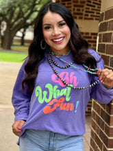 Load image into Gallery viewer, Oh What Fun Glitter Purple Long Sleeve Tee
