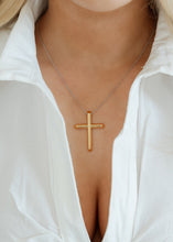 Load image into Gallery viewer, Two Tone Cross Necklace
