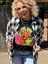 Load image into Gallery viewer, Stelter Neon Pumpkin Vintage Black Tee
