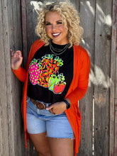 Load image into Gallery viewer, Stelter Neon Pumpkin Vintage Black Tee
