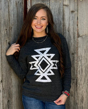 Load image into Gallery viewer, Sync Logic Ringo Aztec White Ink Sweatshirt
