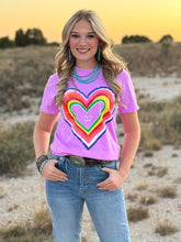 Load image into Gallery viewer, Rainbow Heart I Love You Tee
