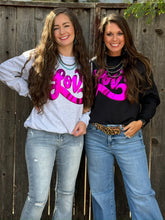 Load image into Gallery viewer, Love in Metallic Pink Puff Sweatshirt
