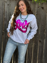 Load image into Gallery viewer, Love in Metallic Pink Puff Sweatshirt
