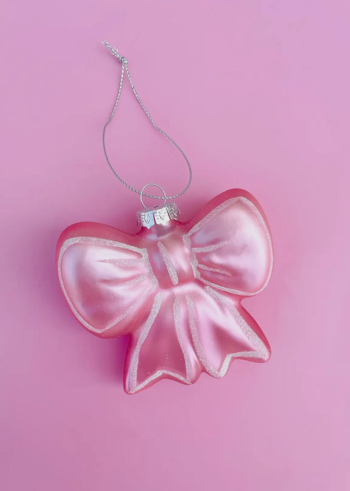 Pink Bow Christmas Ornament