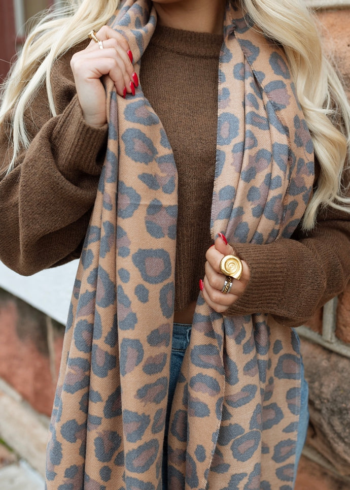 Penelope Leopard Print Scarf